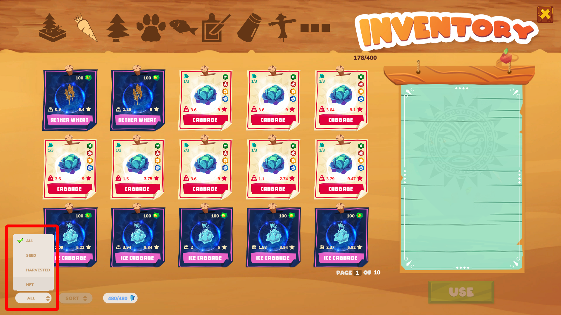 WANAKA Farm NFT Farm Game - Update v1.0.10 - inventory